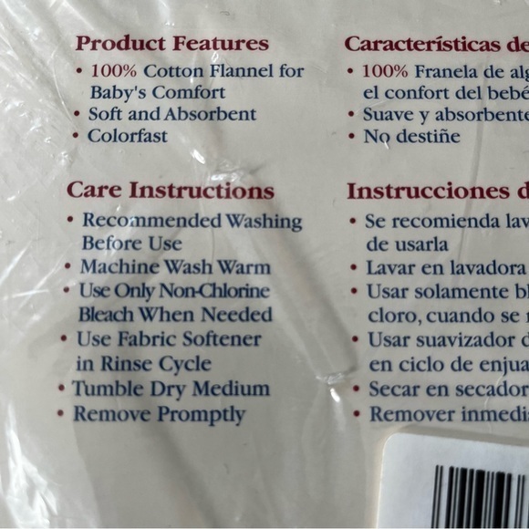 2 Vintage Receiving Baby Blankets Cotton USA 1980's Teddy Bear NOS 30X30 Kmart - Picture 6 of 9